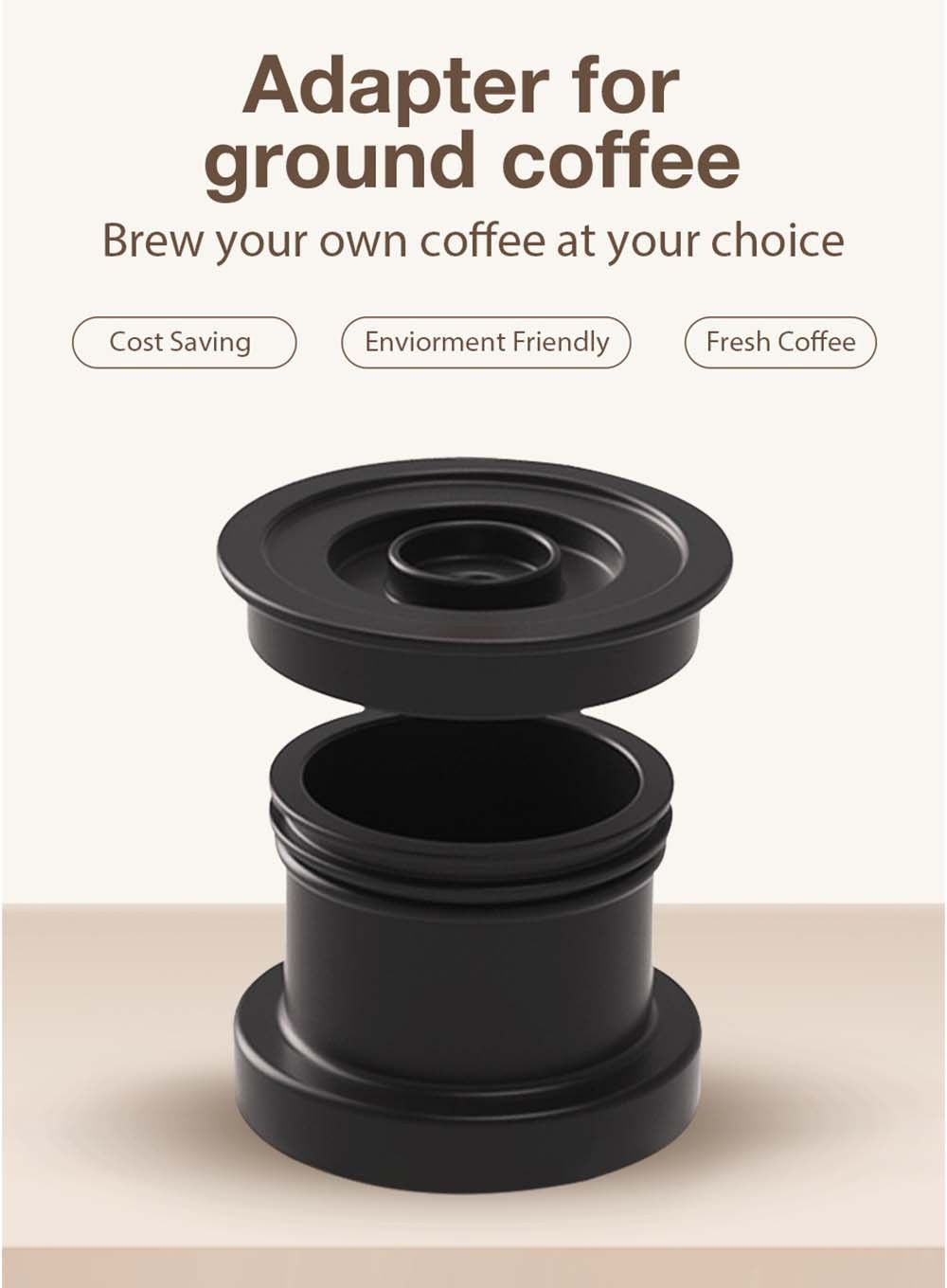 HiBREW H4 Portable Car Coffee Machine with Adapter Storage Bag, 15 Bar Pressure, DC 12V Espresso Coffee Maker, 60ml Water Tank, Compatible with Nestle Original/DG Capsule/Ground Coffee