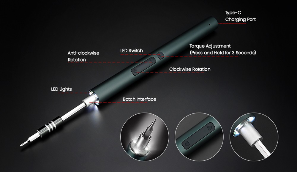 KAIWEETS ES20 137 in 1 Electric Screwdriver Set, 200rpm No-load Speed, 0.15-0.35Nm Torque, LED Light, 350mAh Battery