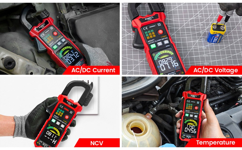 KAIWEETS KC602 Smart Digital Clamp Meter, 6000 Counts True-RMS, Auto Range, AC/DC Current, NCV Detection Function