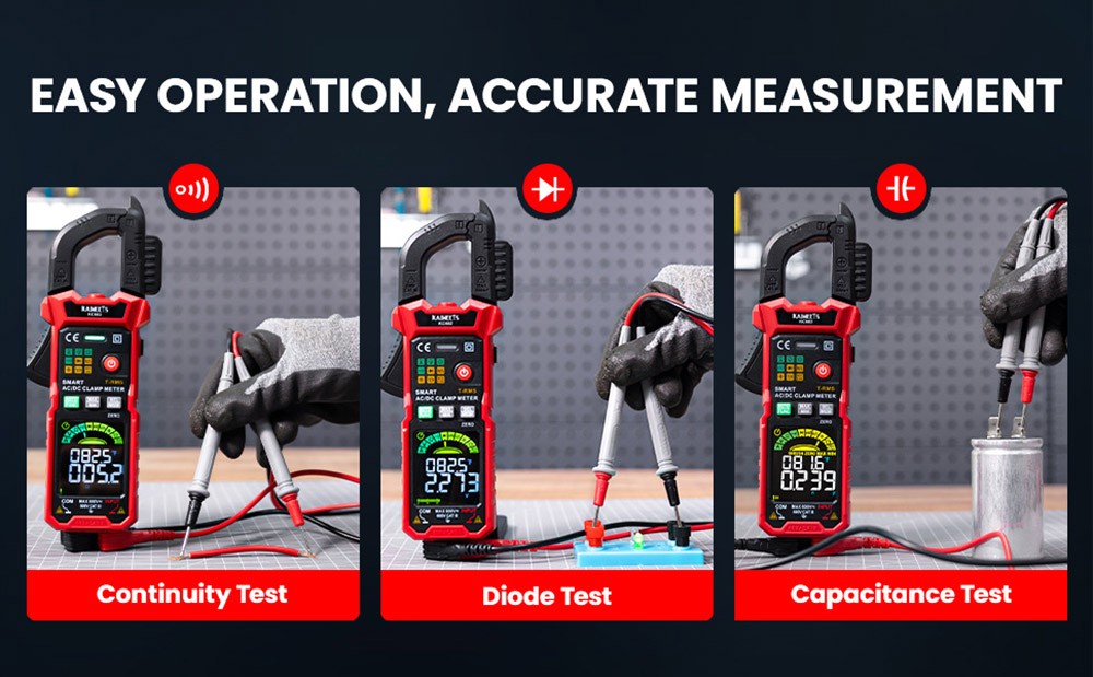 KAIWEETS KC602 Smart Digital Clamp Meter, 6000 Counts True-RMS, Auto Range, AC/DC Current, NCV Detection Function