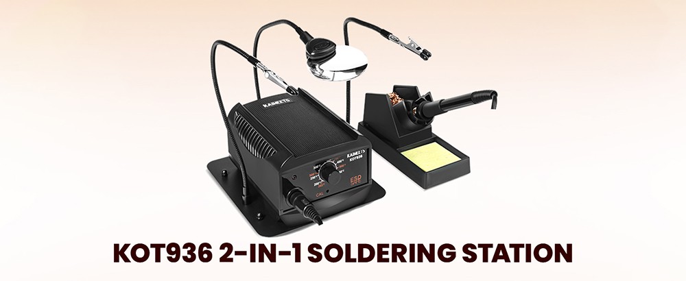 KAIWEETS KOT936 Electric Soldering Station, 60W Power Consumption, 200-480 Celsius Temperature Range, 900M Soldering Iron Tips