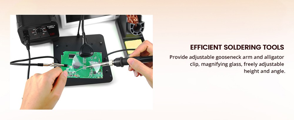 KAIWEETS KOT936 Electric Soldering Station, 60W Power Consumption, 200-480 Celsius Temperature Range, 900M Soldering Iron Tips