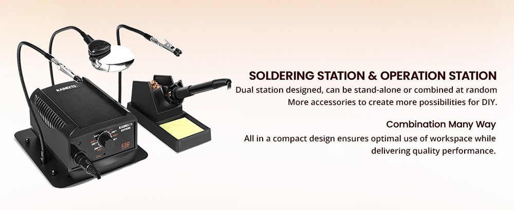 KAIWEETS KOT936 Electric Soldering Station, 60W Power Consumption, 200-480 Celsius Temperature Range, 900M Soldering Iron Tips