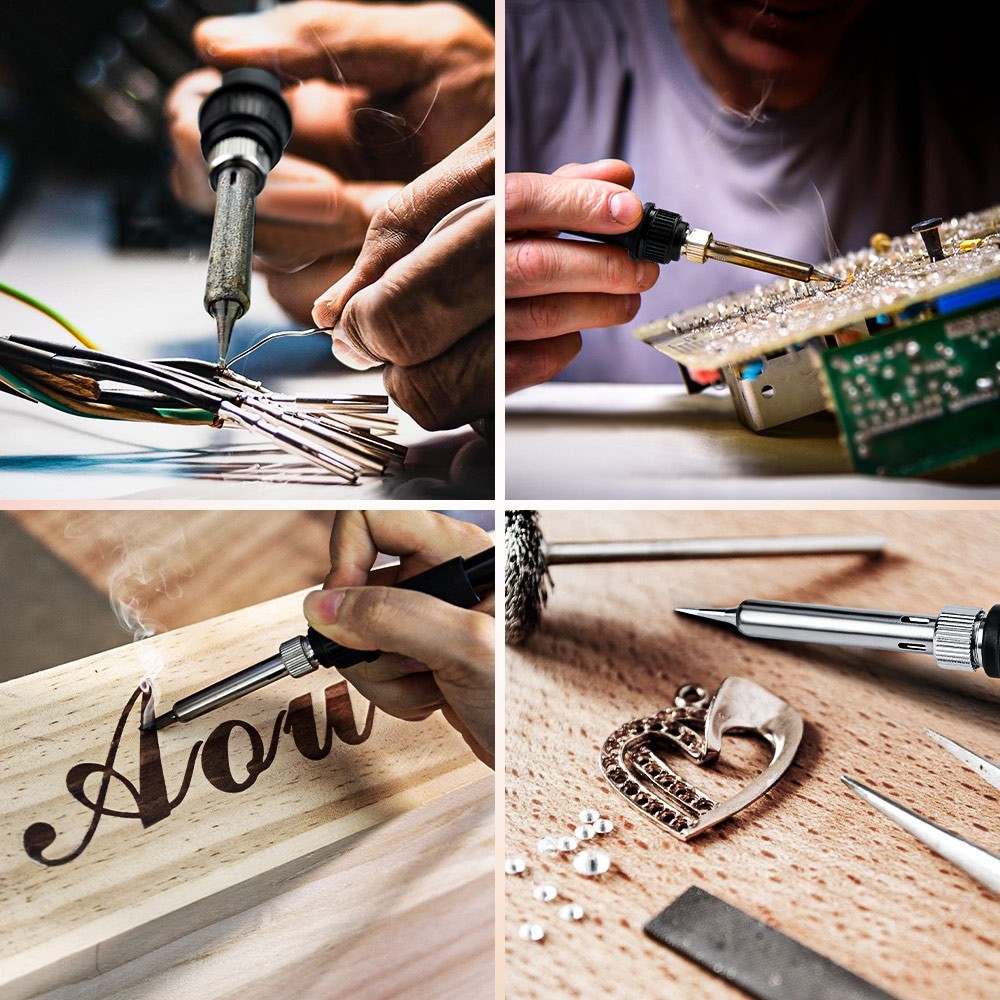 KAIWEETS KOT936 Electric Soldering Station, 60W Power Consumption, 200-480 Celsius Temperature Range, 900M Soldering Iron Tips