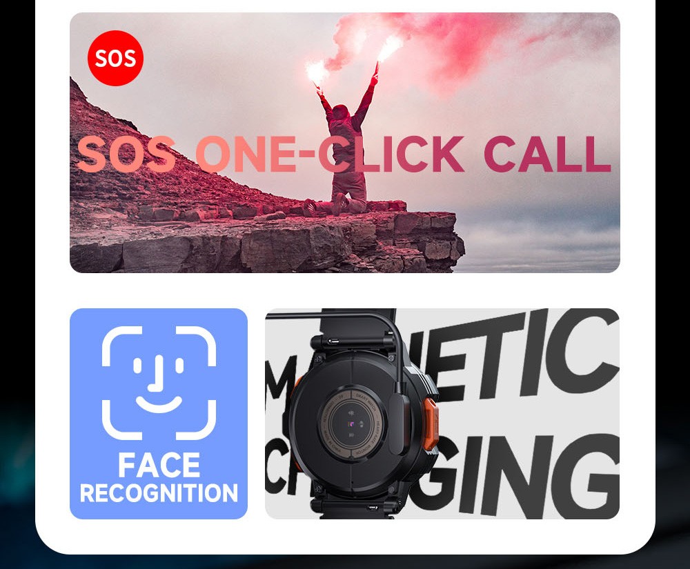 LOKMAT APPLLP 6 Pro 4G LTE Phone Watch, 3GB RAM 64GB ROM, Heart Rate Monitor, Support 2.4G WiFi, Beidou, GPS - Silver