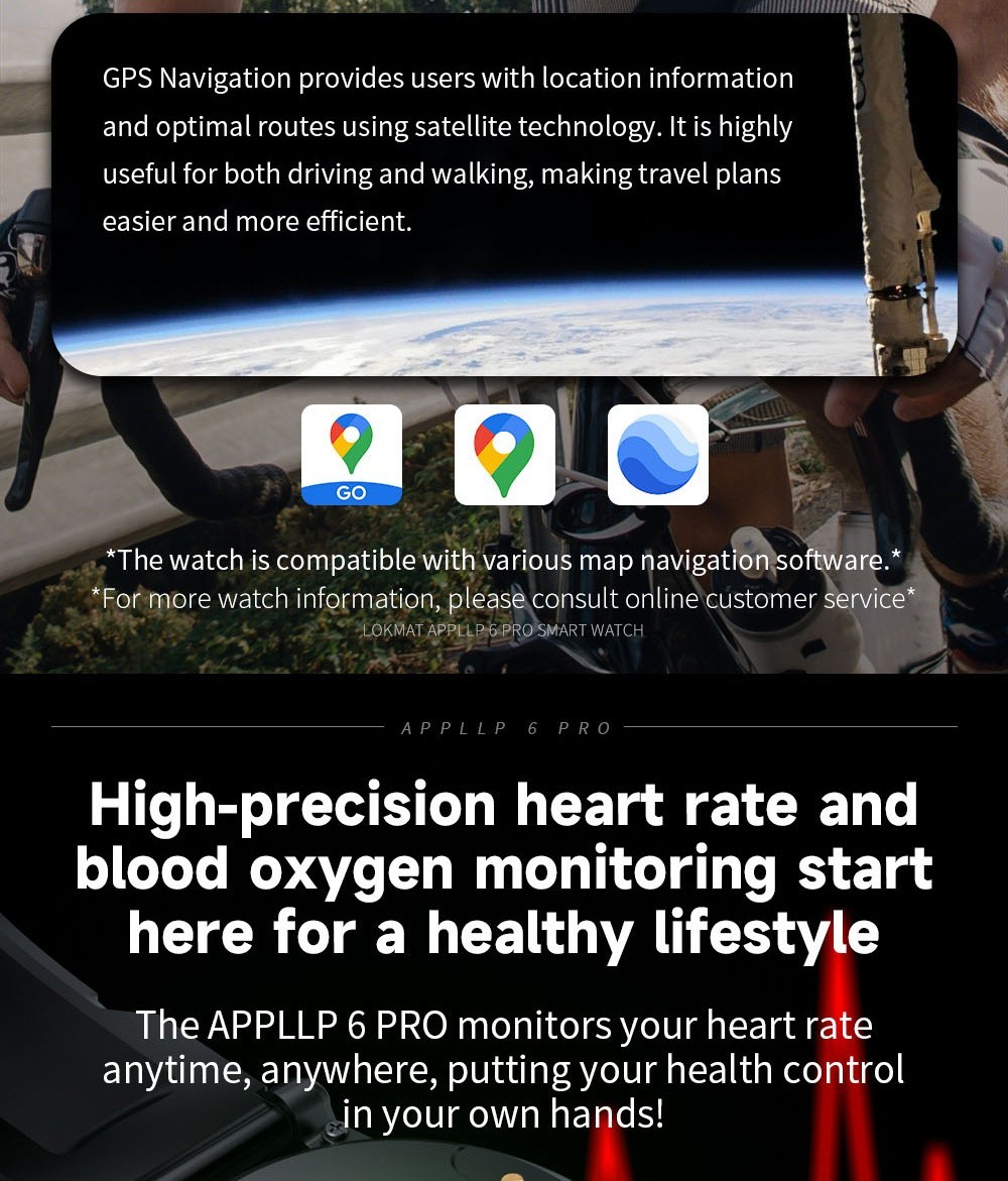 LOKMAT APPLLP 6 Pro 4G LTE Phone Watch, 3GB RAM 64GB ROM, Heart Rate Monitor, Support 2.4G WiFi, Beidou, GPS - Silver