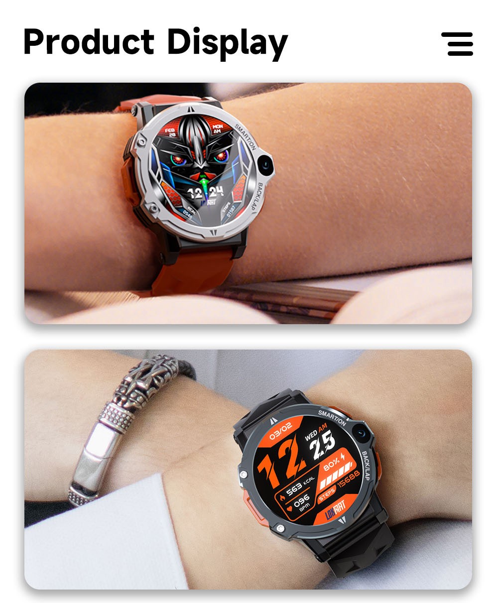 LOKMAT APPLLP 6 Pro 4G LTE Phone Watch, 3GB RAM 64GB ROM, Heart Rate Monitor, Support 2.4G WiFi, Beidou, GPS - Silver