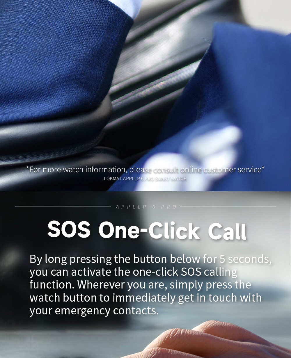 LOKMAT APPLLP 6 Pro 4G LTE Phone Watch, 3GB RAM 64GB ROM, Heart Rate Monitor, Support 2.4G WiFi, Beidou, GPS - Silver