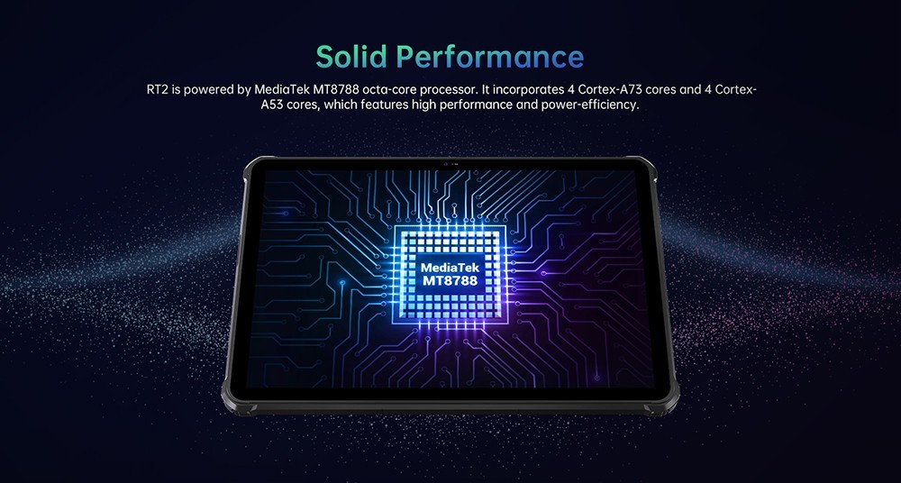 Oukitel RT2 10.1in Tablet MediaTek MT8788 8GB RAM 256GB ROM Android 12 Dual 16MP Camera 20000mAh Battery 4G Dual SIM WiFi - Black