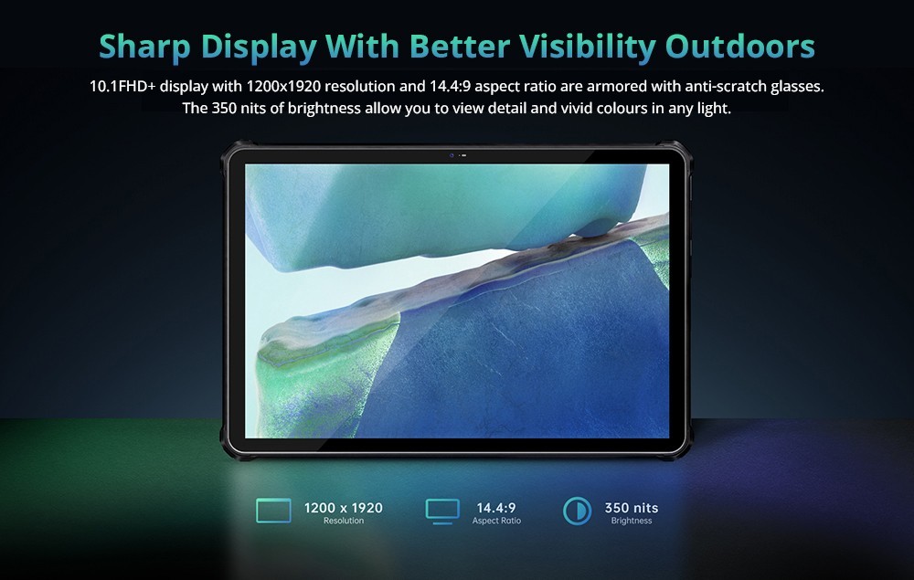 Oukitel RT2 10.1in Tablet Mediatek MT8788 8GB RAM 256GB ROM Android 12 Dual 16MP Camera 20000mAh Battery 4G Dual SIM WiFi - Orange