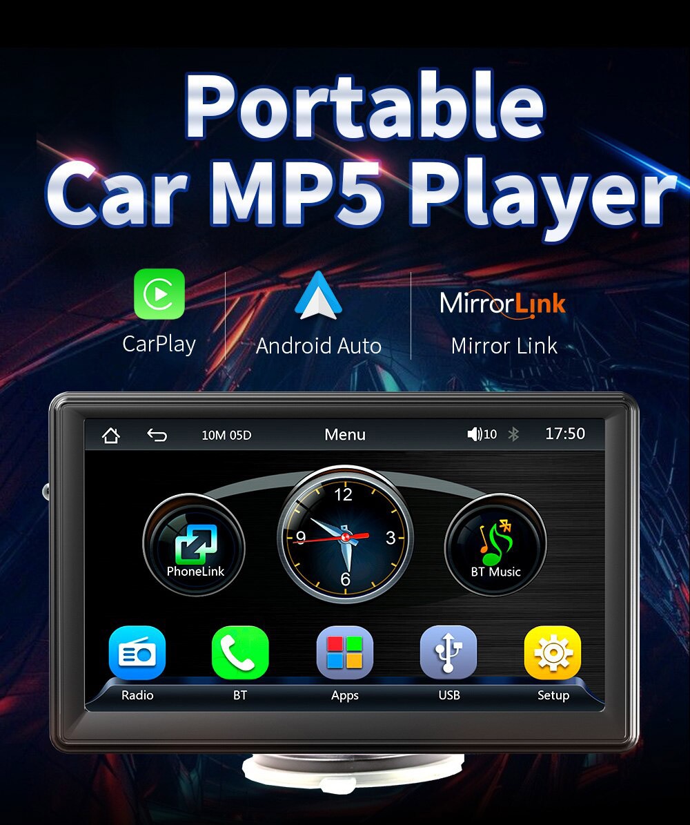 Portable Car MP5 Player FM Radio B600W