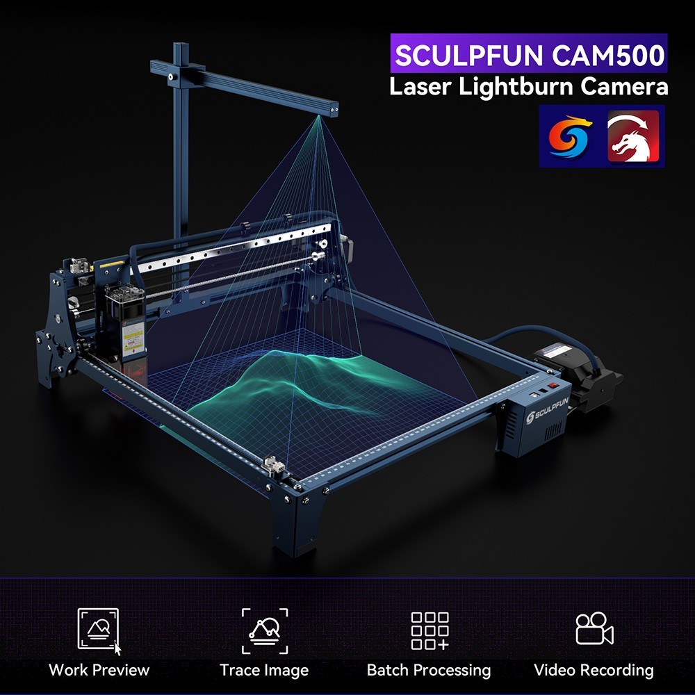 SCULPFUN CAM500 Laserová gravírovacia kamera, 5 megapixelov, presné polohovanie, sledovanie obrazu, záznam procesu