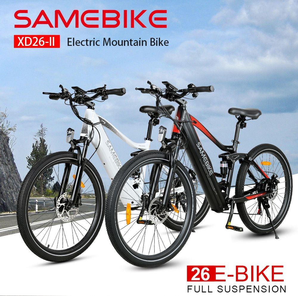 Samebike XD26-II Electric Bike 26*2.1 palcová pneumatika 750W motor 40km/h maximálna rýchlosť 48V 14Ah batéria 110km maximálny dojazd - čierny