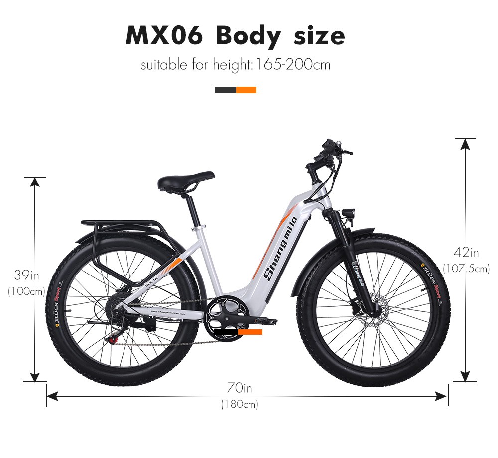 Shengmilo MX06 Elektrický terénny bicykel, 26 palcové terénne pneumatiky 500W motor 42km/h Maximálna rýchlosť 48V 17.5Ah batéria 50-90km dojazd