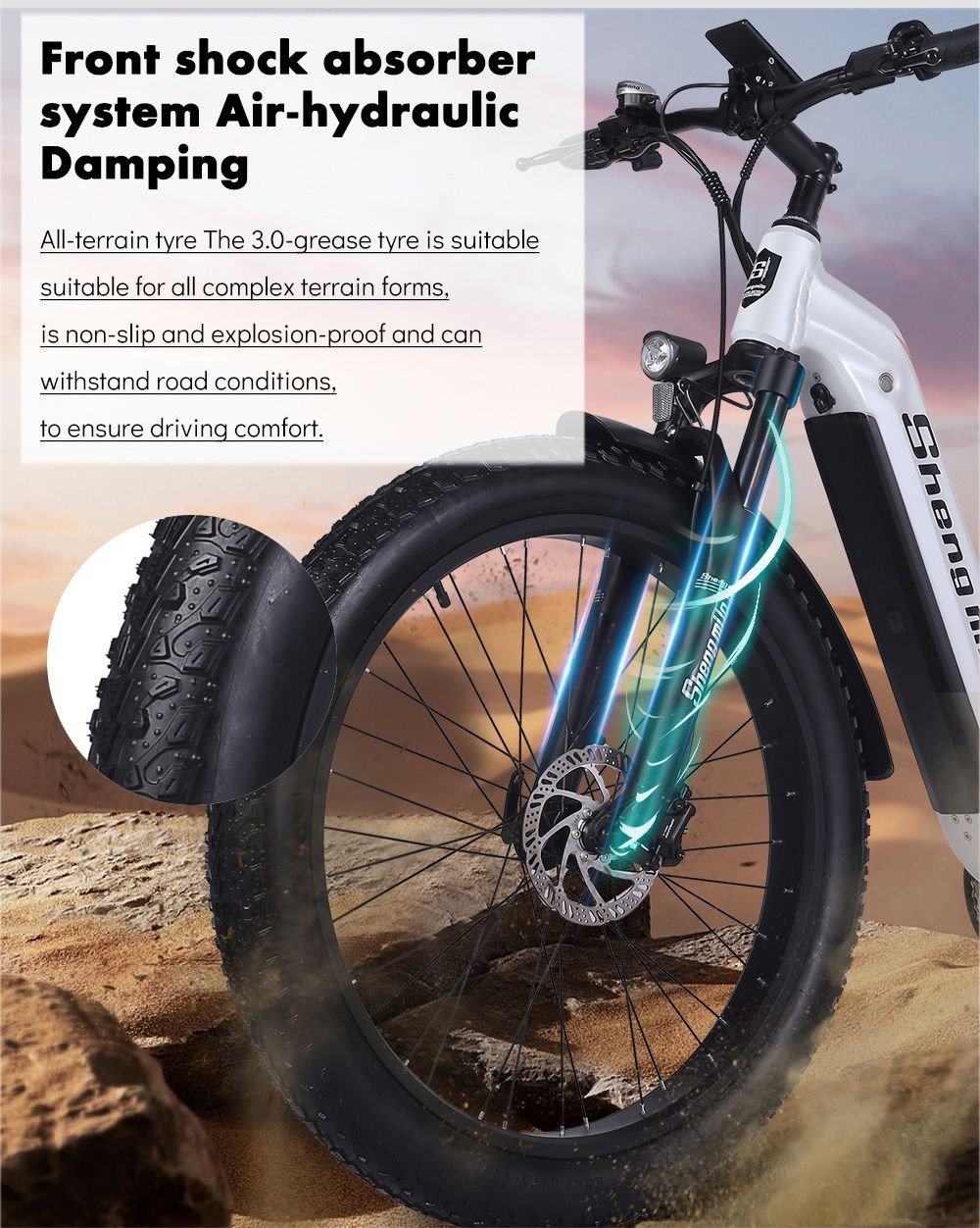 Shengmilo MX06 Electric Off-road Bike, 26in All-terrain Tires 500W Motor 42km/h Max Speed 48V 17.5Ah batéria 50-90km dojazd