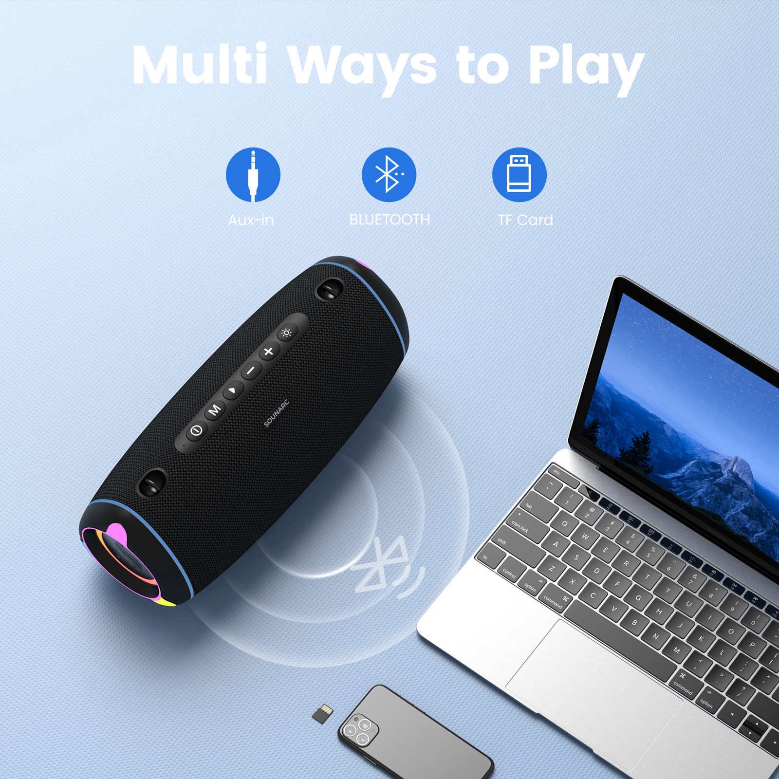 SOUNARC R2 Portable Bluetooth Speaker - Blue