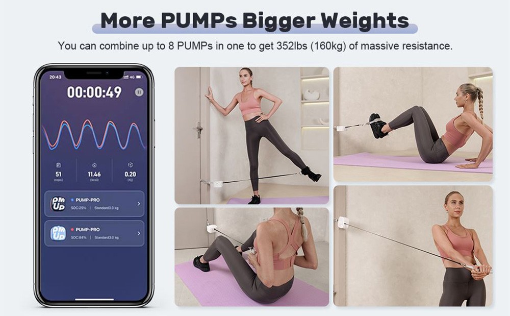 Unitree Training Pump 4.4-44 lbs Of Customized Resistance Support APP Control - Dynamic White