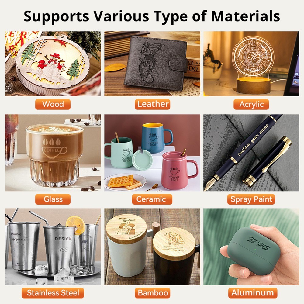 WAINLUX JL7 Laser Engraver Cutter, 10W Laser Power, Knob Fixed Focus, 0.05*0.08mm Compressed Spot, 0.01mm Engraving Precision, 12000mm/min Engraving Speed, App Control, 400*400mm