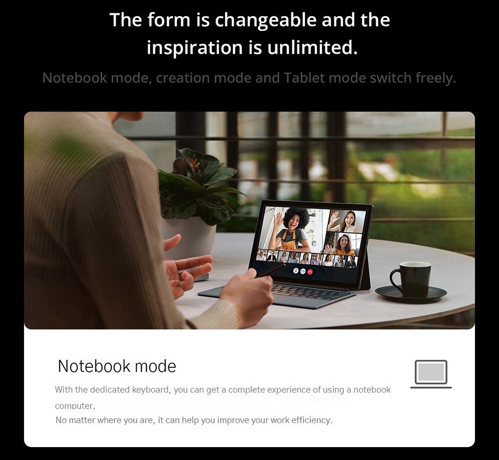 Xiaomi Book CN Version 2-in-1 Laptop with Keyboard 12.4in Touch Screen Snapdragon™ 8cx Gen 2 Octa-core CPU, 8GB RAM 256GB ROM Windows 11