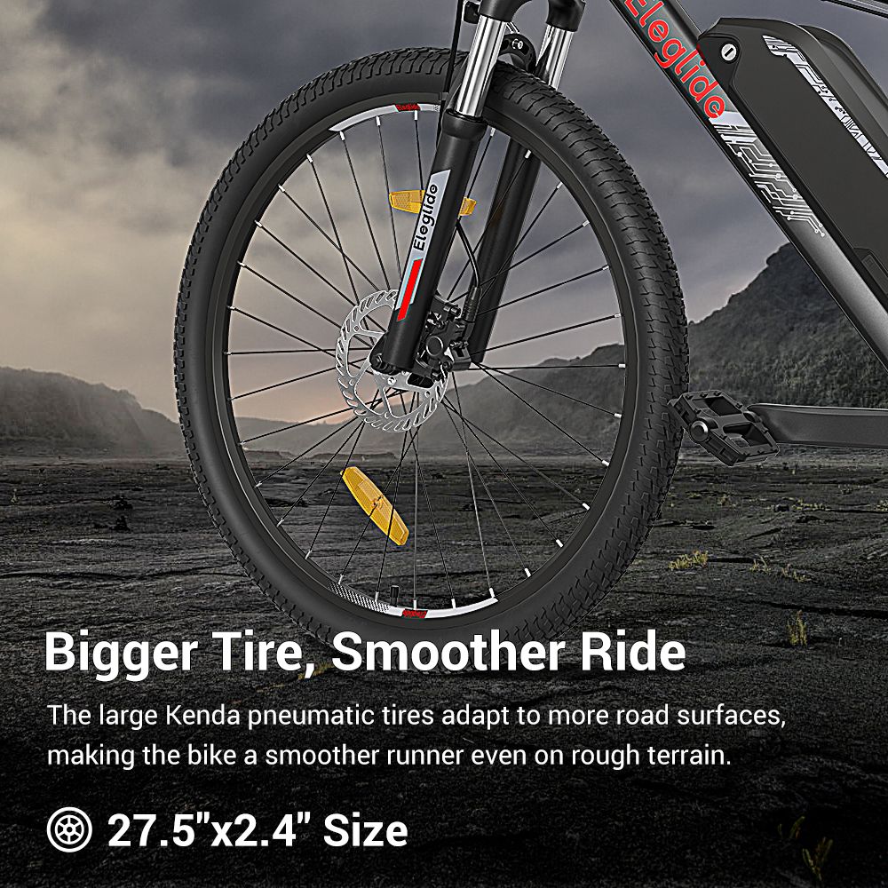 Elektrický mopedový bicykel Eleglide M2 27,5*2.4 palcové pneumatiky 250W motor 25km/h rýchlosť 36V 15Ah batéria 125km dojazd 120kg zaťaženie Shimano 24-stupňová prevodovka Hydraulické kotúčové brzdy s APP ovládaním Elektrický horský bicykel