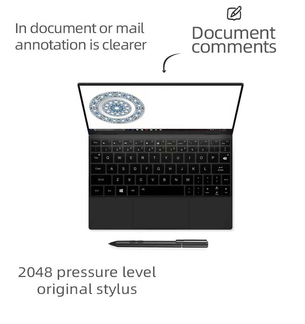 One Netbook 4S Mini Laptop Intel Core i3-1110G4, 16GB LPRRD5 512GB ROM 10.1'' 2.5K LTPS Full Display Black - US Plug