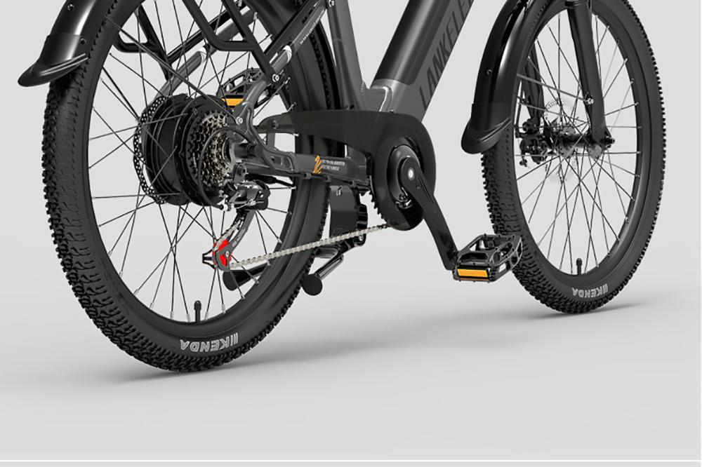 LANKELEISI ES500PRO Electric Bike 500W Motor 48V 14.5Ah Battery 24'' Tire 32km/h Max Speed Shimano 7 Speed Gear - Grey