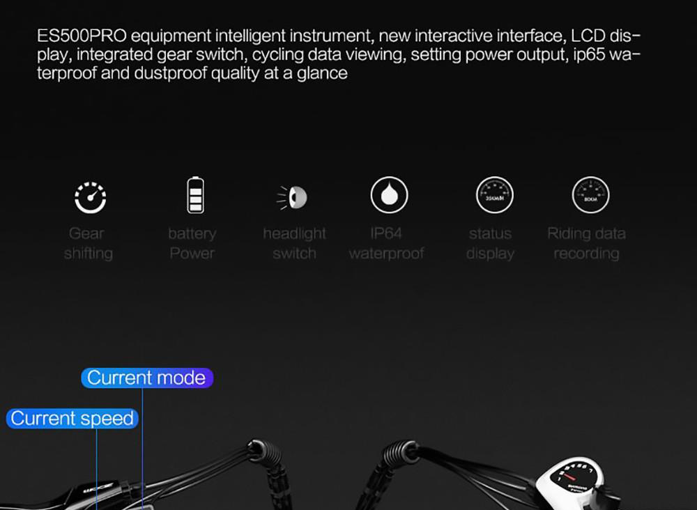 LANKELEISI ES500PRO Electric Bike 500W Motor 48V 14.5Ah Battery 24'' Tire 32km/h Max Speed Shimano 7 Speed Gear - Grey