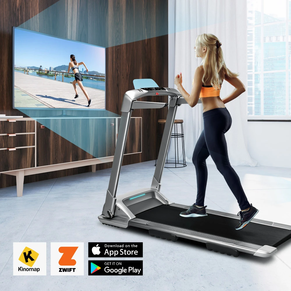 XQIAO OVICX Q2S Plus Smart Folding Walking Running Machine Ultra-Thin Treadmill Gym Equipment With Smart Deceleration, APP KINOMAP & ZWIFT Video/Coach, LED Display From Xiaomi Youpin - EU Version