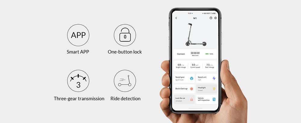 5TH WHEEL M1 Electric Scooter, 8 inch Honeycomb Tires, 250W Rear Drive 25km/h Max Speed, 36V 6Ah Battery 22km Range