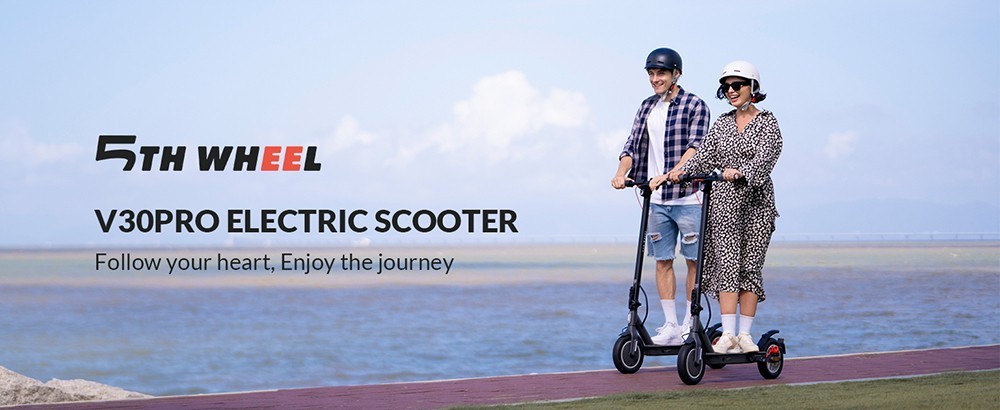 5TH WHEEL V30 Pro Electric Scooter 10in Honeycomb Tire 350W Front Motor (MAX 520W) 25km/h Max Speed 36V 7.5Ah batéria