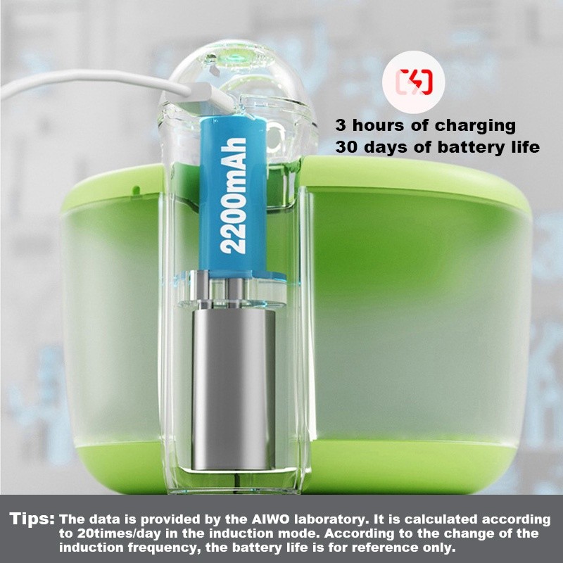 Fluffee 2.2L Cute Bear Wireless Pet Fountain Green