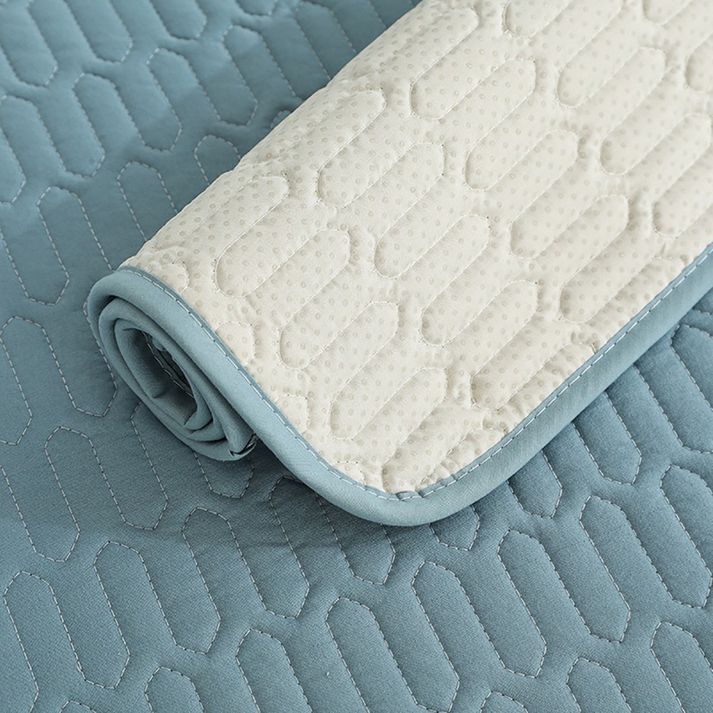 90-70cm Feather Embroidery Quilted Couch Cover - Blue