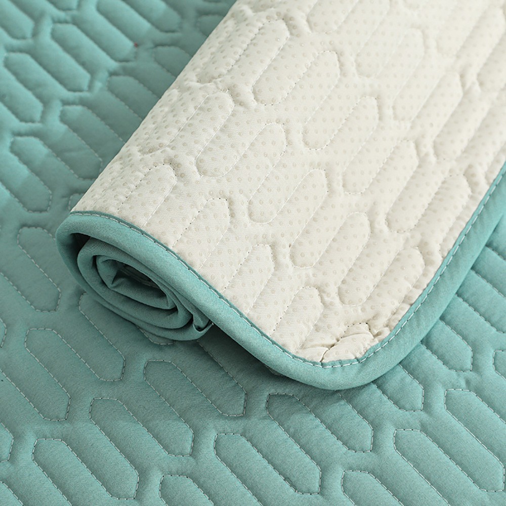 90-70cm Feather Embroidery Quilted Couch Cover - Green