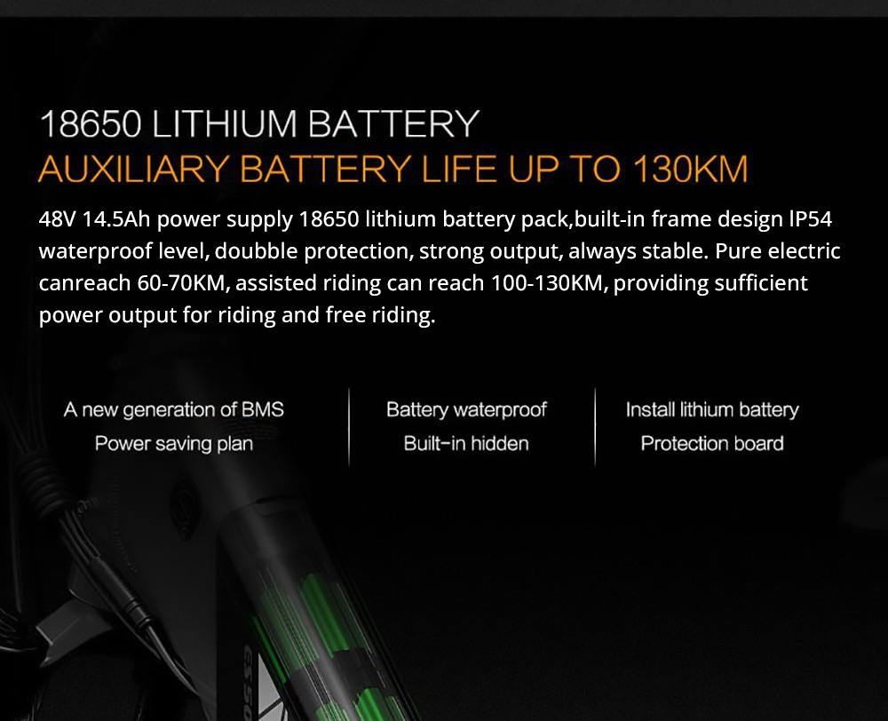 LANKELEISI ES500PRO Electric Bike 500W Motor 48V 14.5Ah Battery 24'' Tire 32km/h Max Speed Shimano 7 Speed Gear - Grey