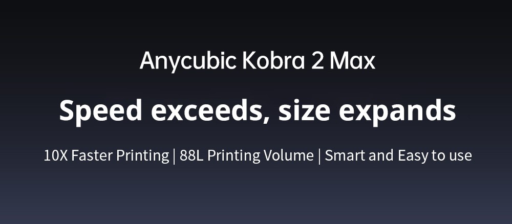 Anycubic Kobra 2 Max 3D Printer, 49-Point Auto Leveling, 500mm/s Max Printing Speed, Direct Extruder, 32-bit Silent Motherboard, Filament Detection, Cooling Fan, APP Control, 420x420x500mm - EU Plug