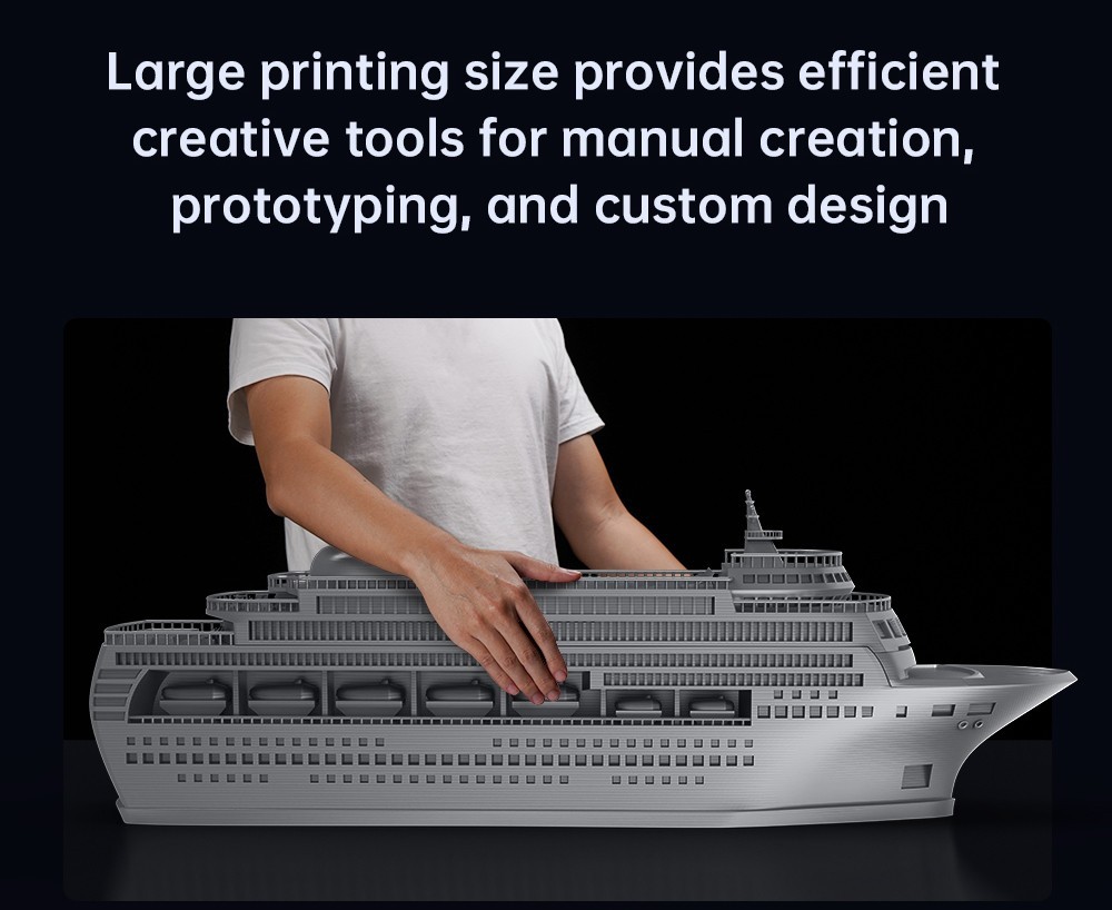 Anycubic Kobra 2 Max 3D Printer, 49-Point Auto Leveling, 500mm/s Max Printing Speed, Direct Extruder, 32-bit Silent Motherboard, Filament Detection, Cooling Fan, APP Control, 420x420x500mm - EU Plug