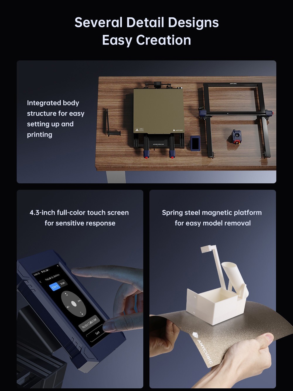 Anycubic Kobra 2 Max 3D Printer, 49-Point Auto Leveling, 500mm/s Max Printing Speed, Direct Extruder, 32-bit Silent Motherboard, Filament Detection, Cooling Fan, APP Control, 420x420x500mm - EU Plug