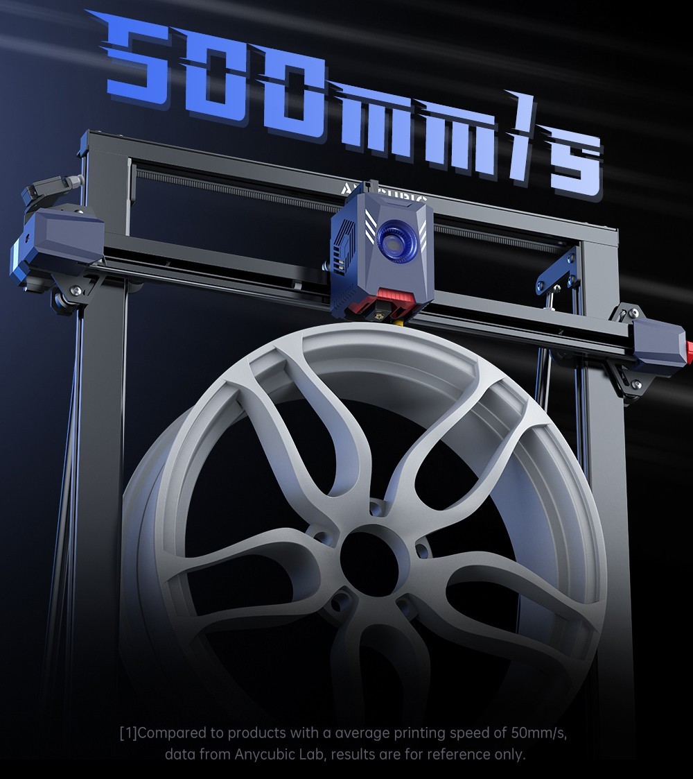 Anycubic Kobra 2 Max 3D Printer, 49-Point Auto Leveling, 500mm/s Max Printing Speed, Direct Extruder, 32-bit Silent Motherboard, Filament Detection, Cooling Fan, APP Control, 420x420x500mm - EU Plug