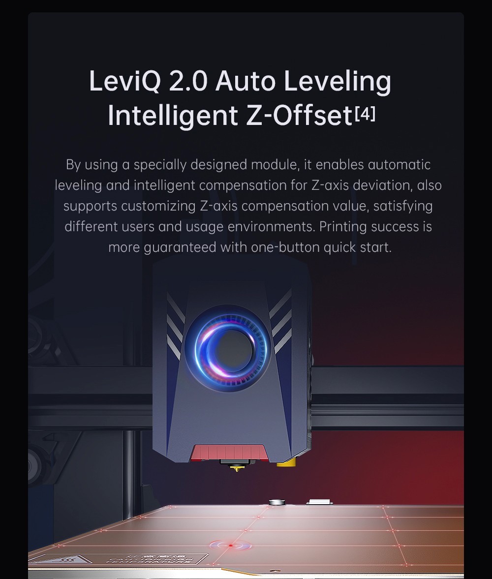 Anycubic Kobra 2 Pro 3D Printer, 25-Point Auto Leveling, 500mm/s Max Printing Speed, Direct Extruder, 32-bit Silent Motherboard, Filament Detection, Cooling Fan, APP Control, 220x220x250mm - EU Plug