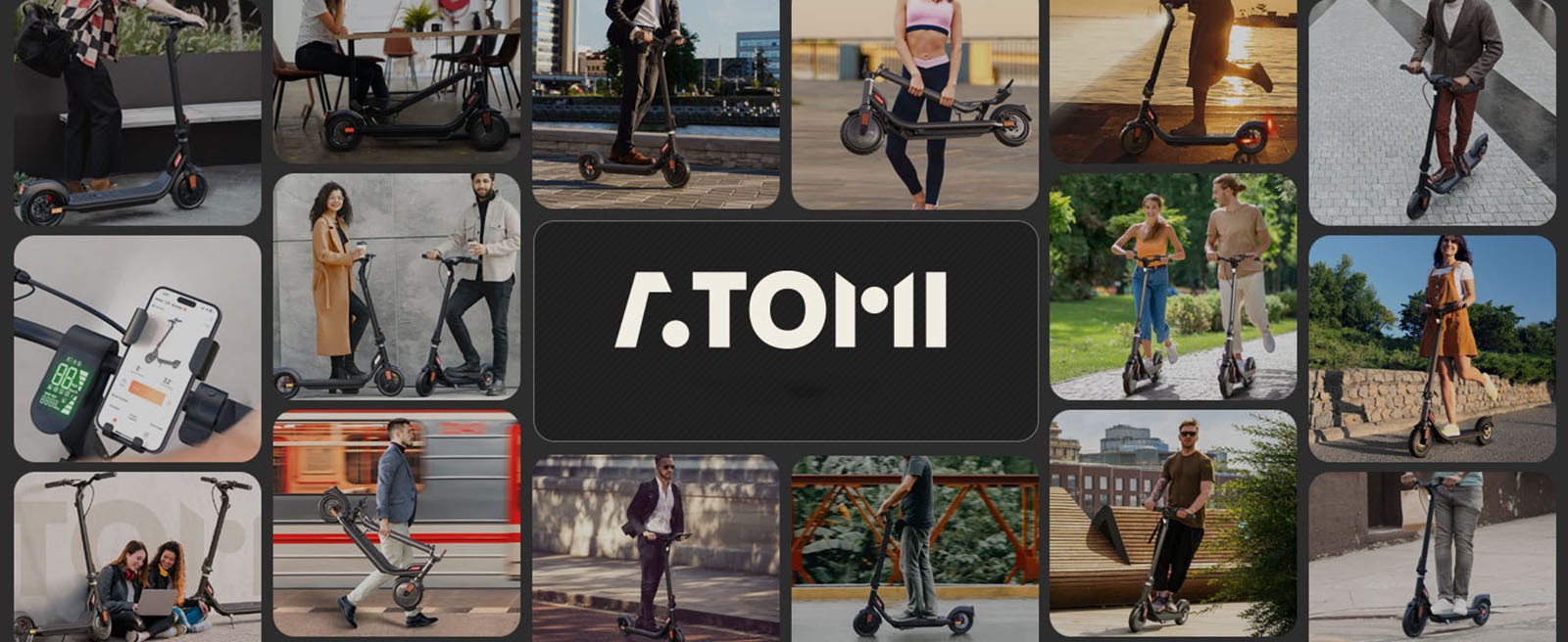 Atomi E20 Electric Scooter 8.5 inch Air Tire 250W Motor (Max Output 500W) 36V 7.5Ah batéria 30km dojazd Dvojitá brzda 120kg