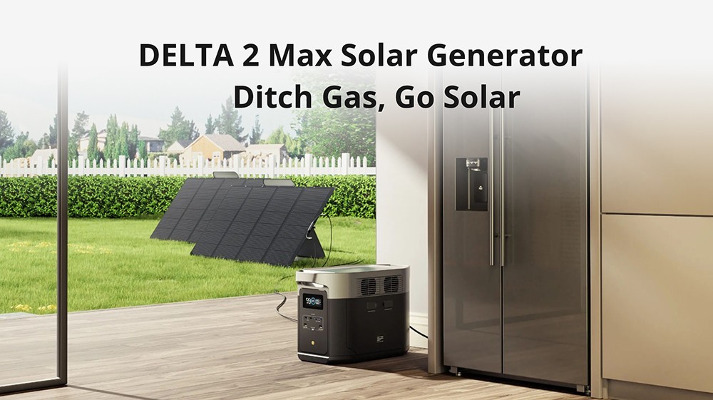 EcoFlow DELTA 2 Max Portable Power Station, 2048Wh LiFePO4 Solar Generator, 2400W AC Output, 3400W X-Boost, Expandable to 6KWh, App Control, 15 Outlets, Support WiFi & Bluetooth