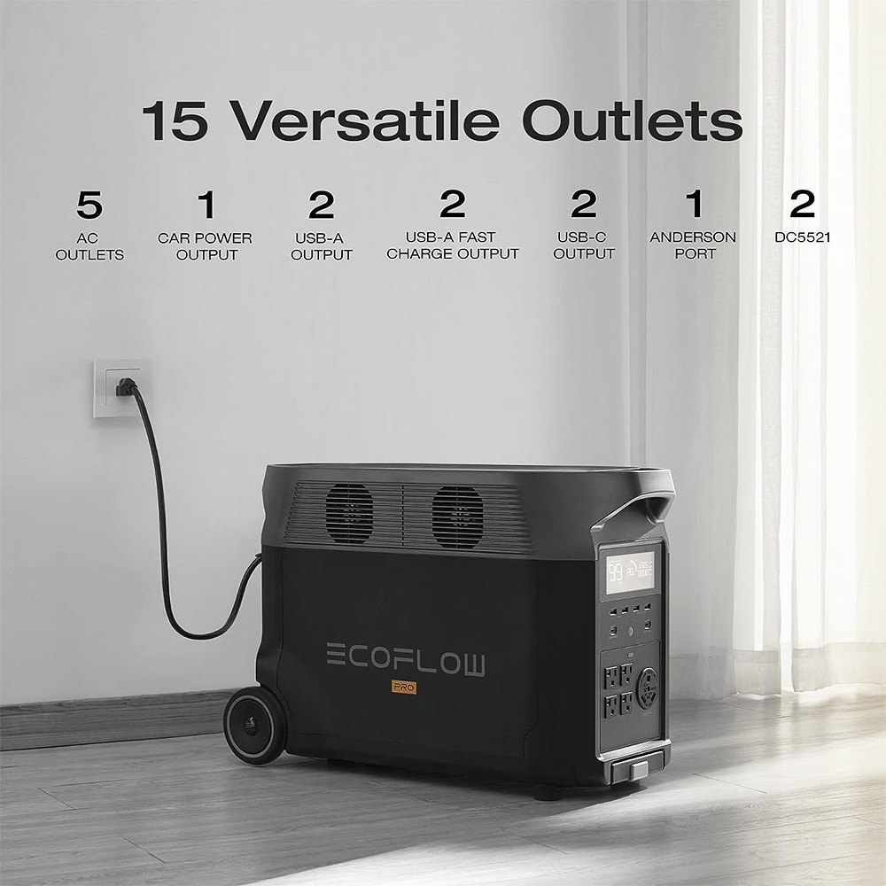 thumbnail image 2 of EcoFlow DELTA Pro 3600Wh Portable Power Station – Open Box, 1-Year Warranty, Solar/AC/DC 2 of 6