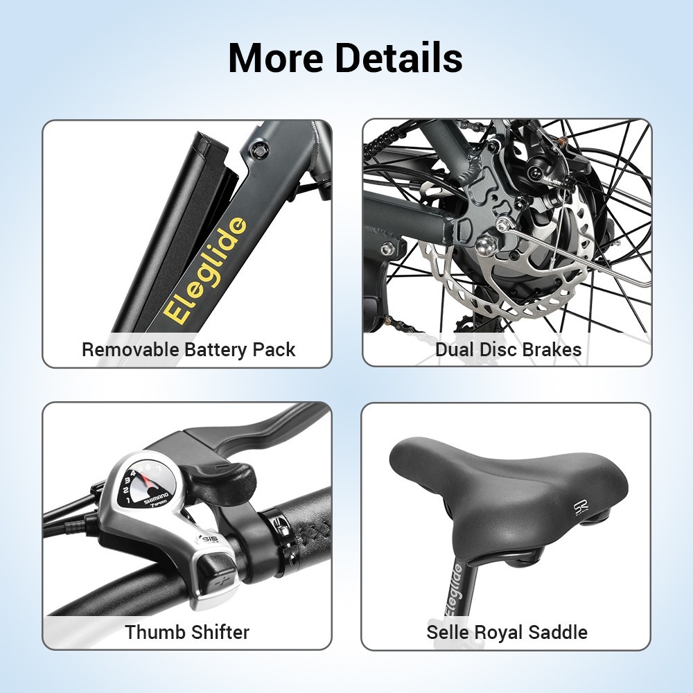 Refurbished Eleglide T1 Step-Thru Electric Moped Bike 36V 13Ah Battery 250W Motor Trekking Bike