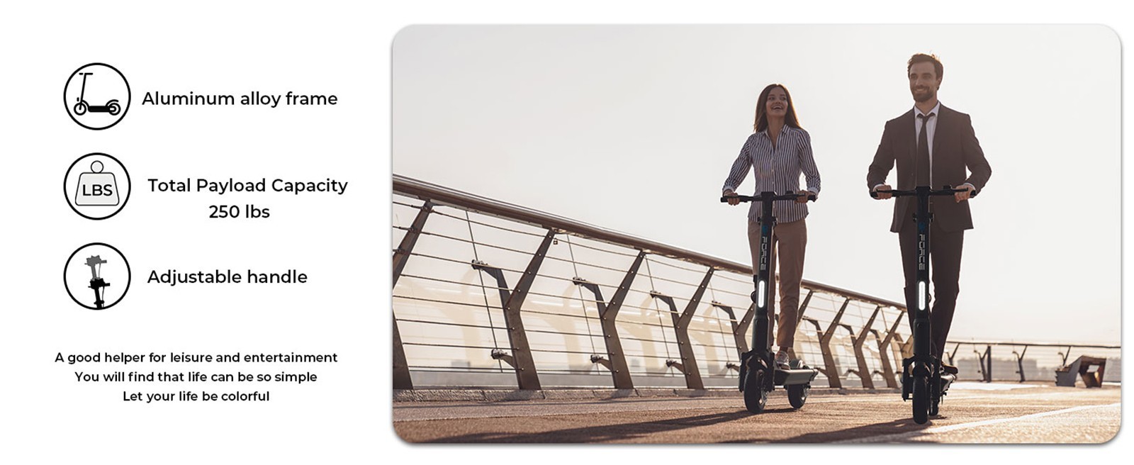 G-FORCE S10 Electric Scooter 500W Brushless Gear Hub Motor 33km/h Max Speed 48V 12Ah Lithium Battery 48km Range