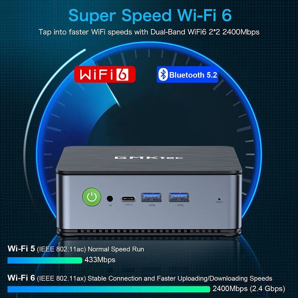 GMK K3 Mini PC Intel Core i7 12650H up to 4.7GHz 24GB LPDDR5 1TB SSD Windows 11 Pro WiFi 6 BT 5.2 1000M LAN - EU