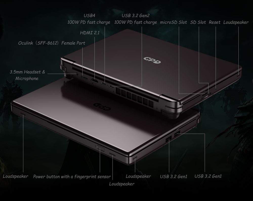 GPD Max 2 2023 Handheld Game Laptop AMD Ryzen 7 7840U Processor up to 5.1GHz, 32GB LPDDR5 2TB SSD Windows 11 WiFI 6 - EU