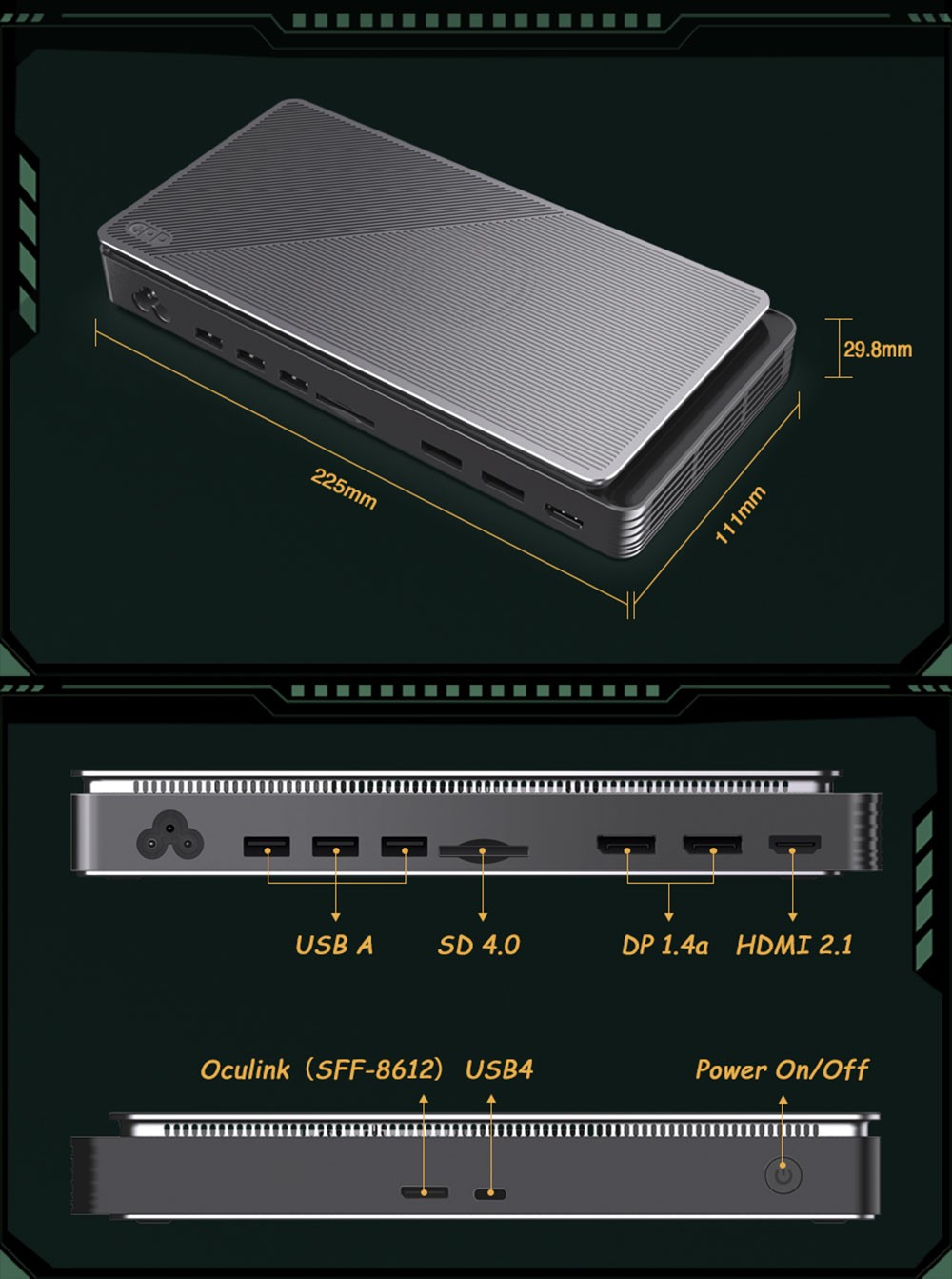 MN78 Gaming Mini PC, AMD Ryzen 7 7840HS Octa-Core 16 Threads Up to 5.1GHz, Windows 11 Pro,16GB DDR5 RAM 512GB M.2 SSD, WiFi6 Bluetooth5.2, HDMI USB4 DP 4K@60Hz Triple Display, USB4*1 USB3.2*2 USB2.0*2 HDMI*1 LAN*2, RGB Light – White, EU