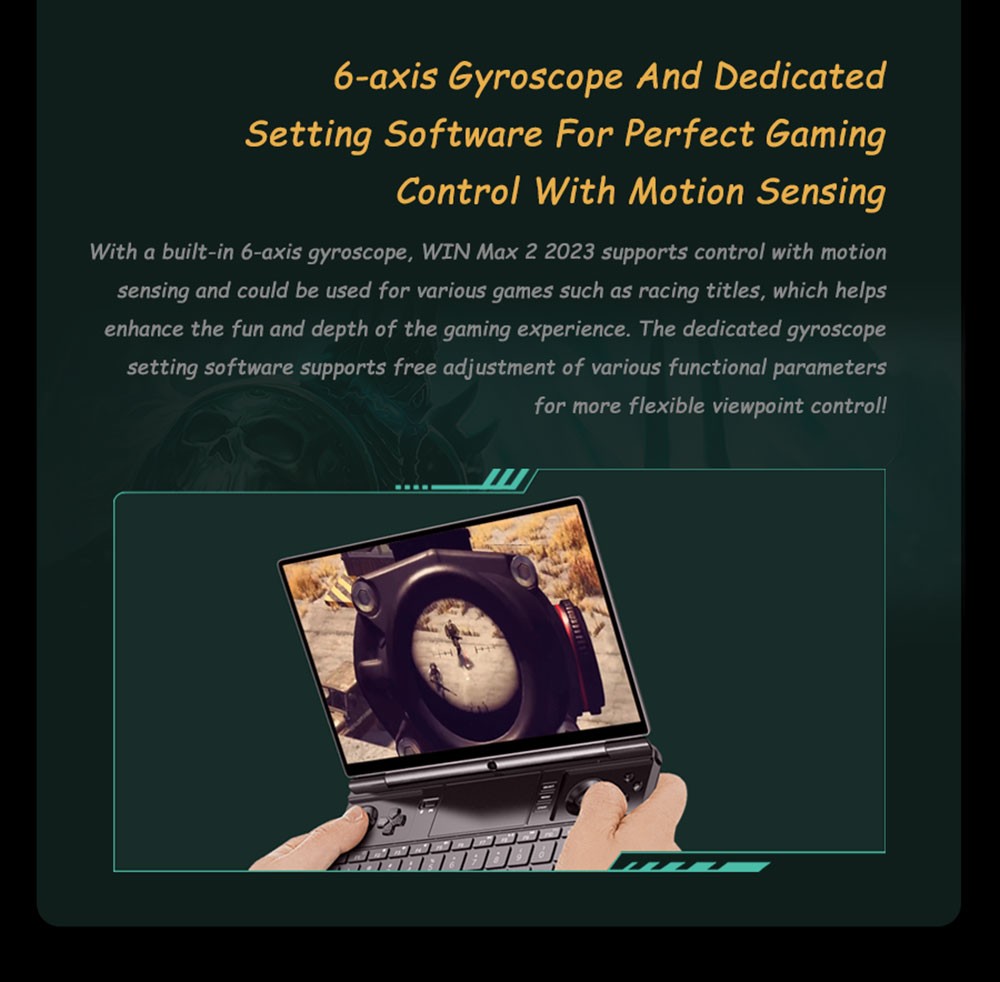 GPD Max 2 2023 Handheld Game Laptop AMD Ryzen 7 7840U Processor up to 5.1GHz, 64GB LPDDR5 2TB SSD Windows 11 WiFI 6 - EU