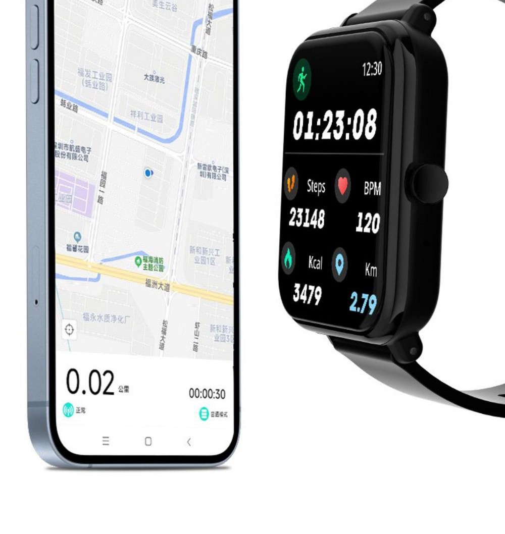 I3E Smartwatch Bluetooth Call 1.81in Full Touch Screen IP68 Waterproof Fitness Tracker Health Monitor VoiceAssistant