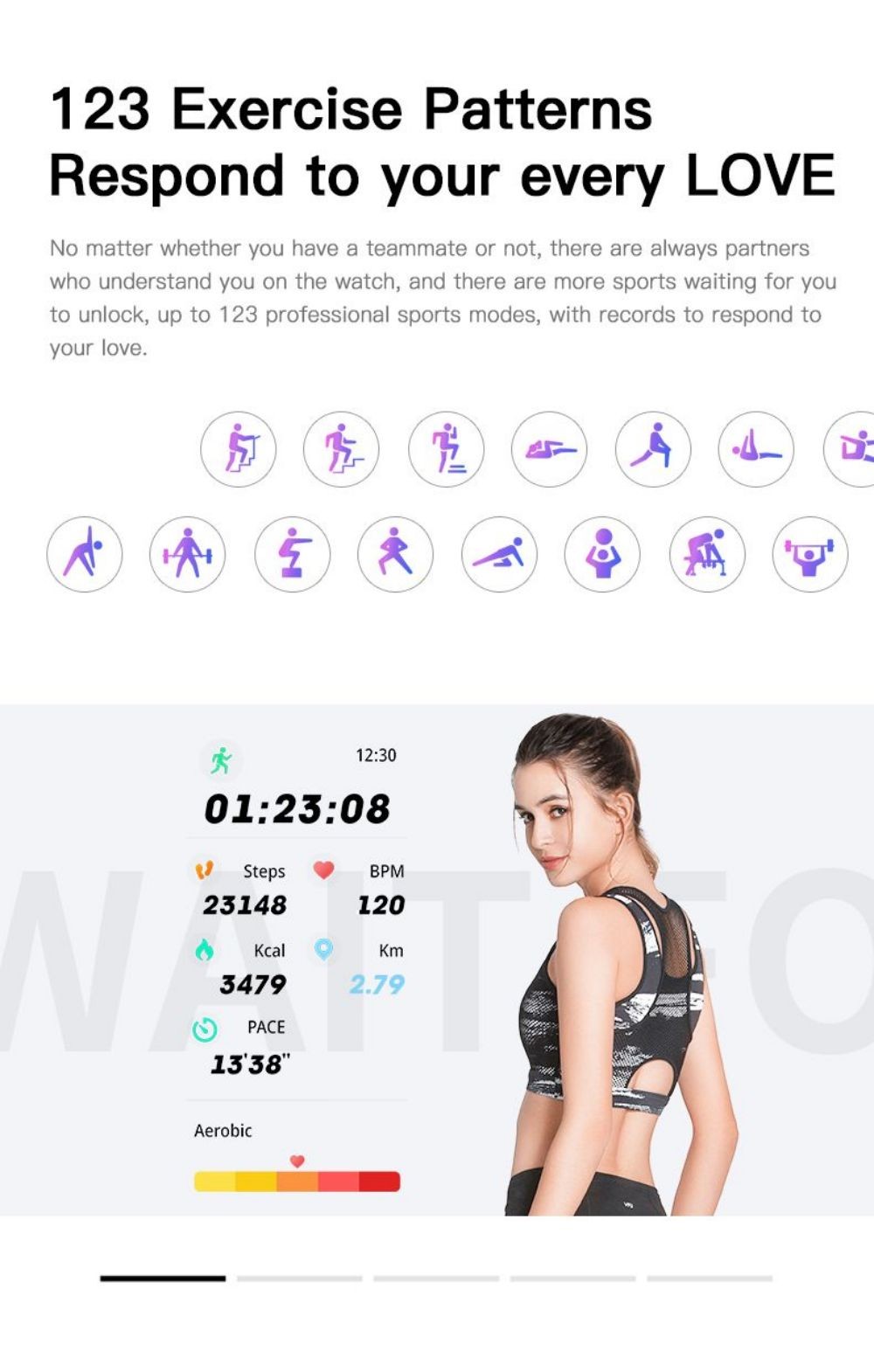I3E Smartwatch Bluetooth Call 1.81in Full Touch Screen IP68 Waterproof Fitness Tracker Health Monitor VoiceAssistant